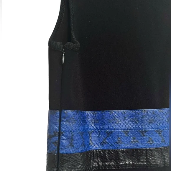 PROENZA SCHOULER $990 Retail Black Rattlesnake Trim Fit & Flare Dress, Size XS